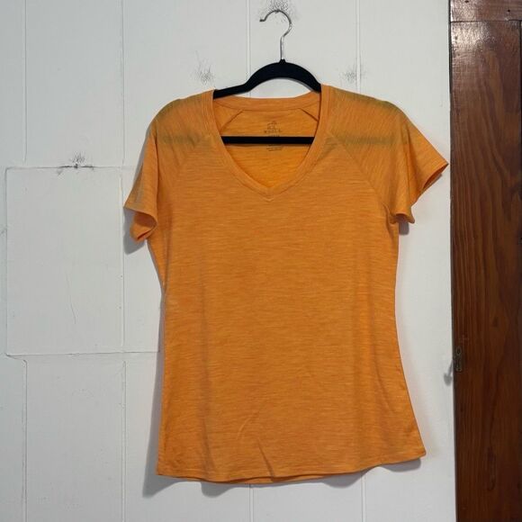 Woolx Tops - Woolx merino orange short sleeve v-neck T-Shirt size medium